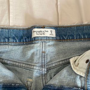 Abercrombie straight leg split ankle mom jeans
